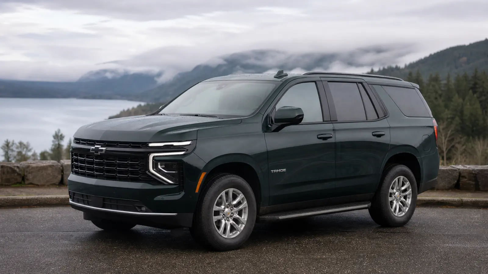 2026 Chevrolet Tahoe LT full-size SUV front three-quarter view - Chevrolet Tahoe