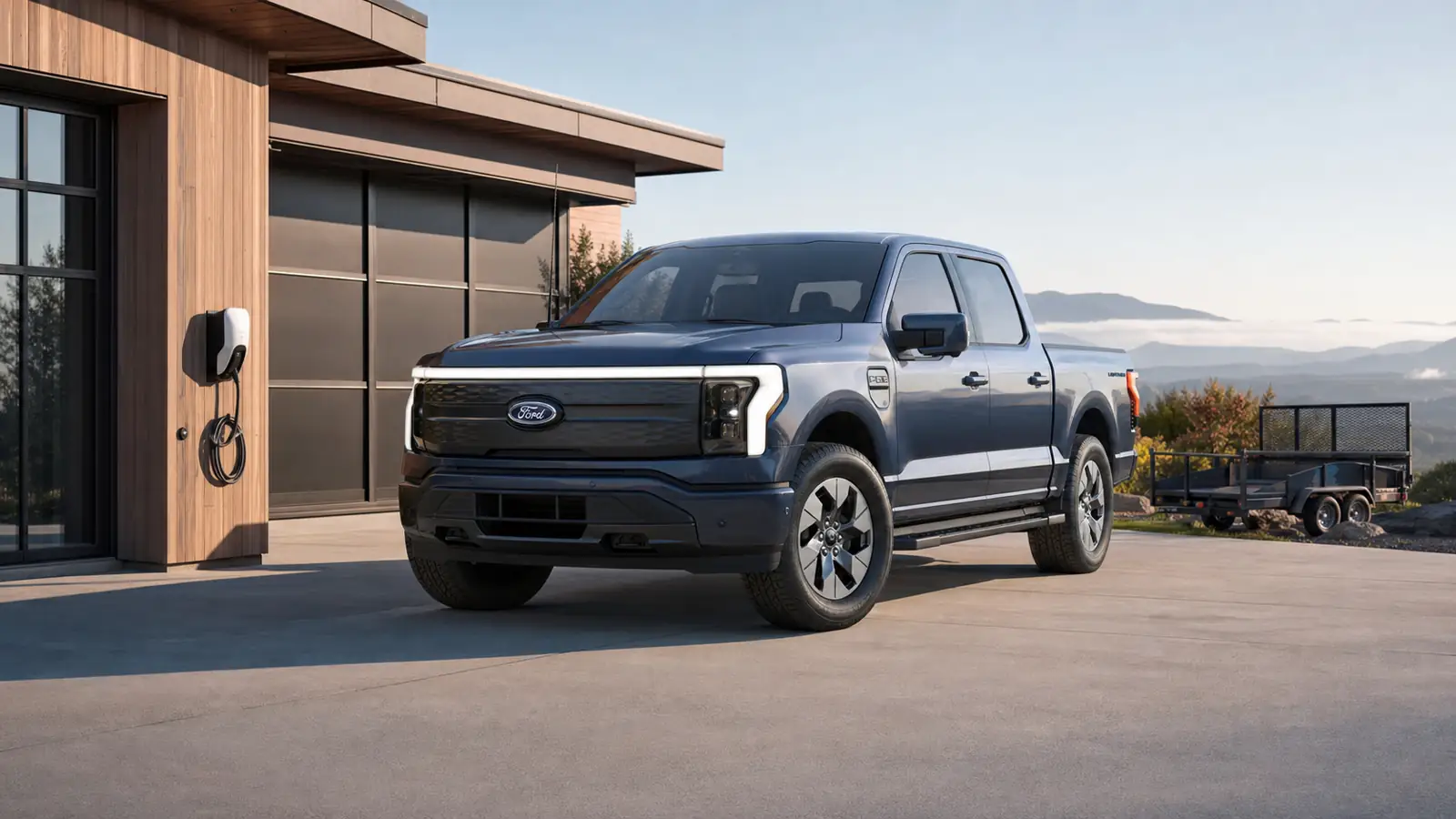 2025 Ford F-150 Lightning electric pickup front three-quarter view - Ford F-150 Lightning