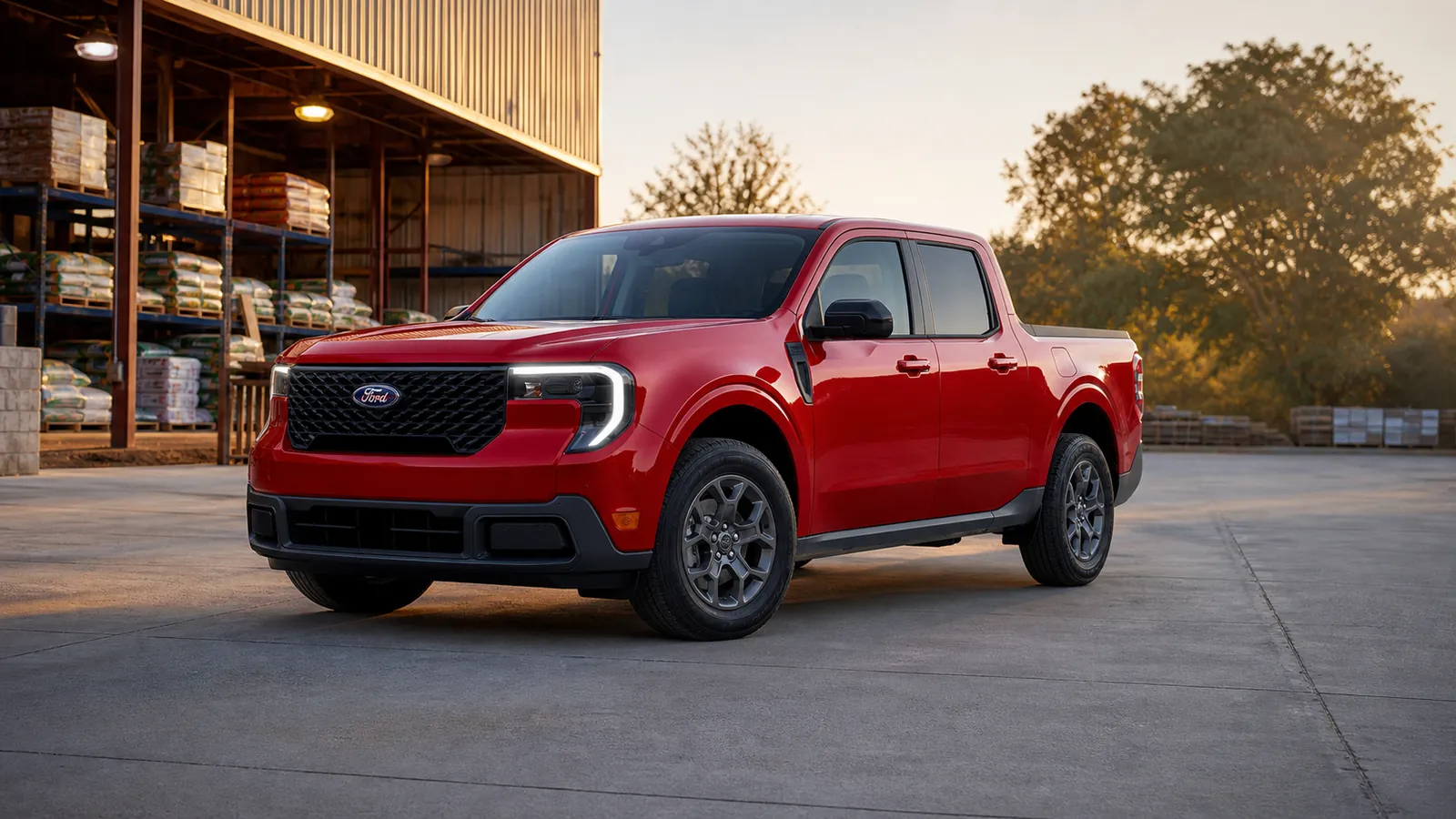 2026 Ford Maverick compact pickup front three-quarter view - Ford Maverick