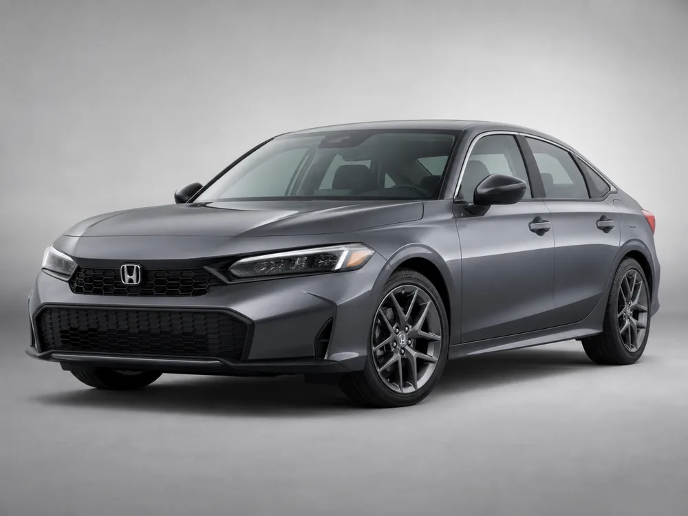 Honda Civic compact sedan, front three-quarter view