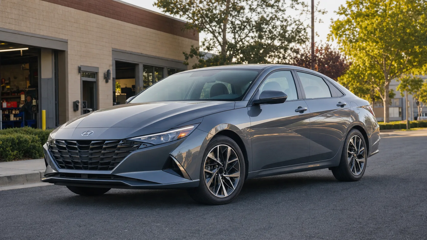 Hyundai Elantra compact sedan front three-quarter view