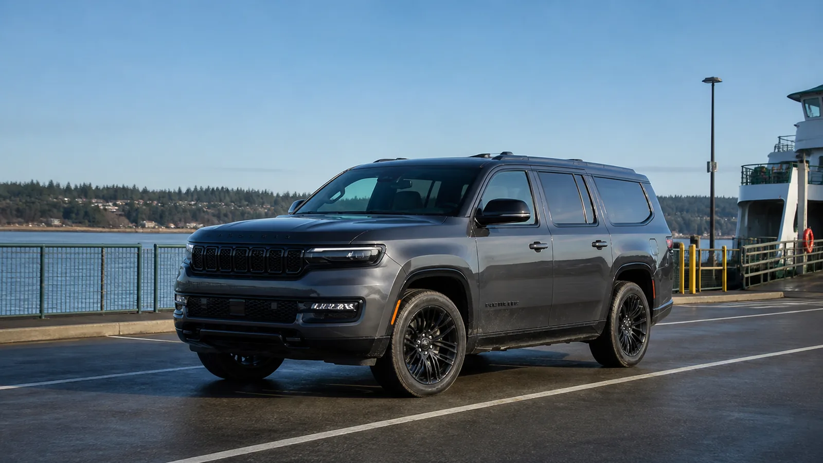 2025 Jeep Wagoneer standard body waiting in a harbor ferry lane