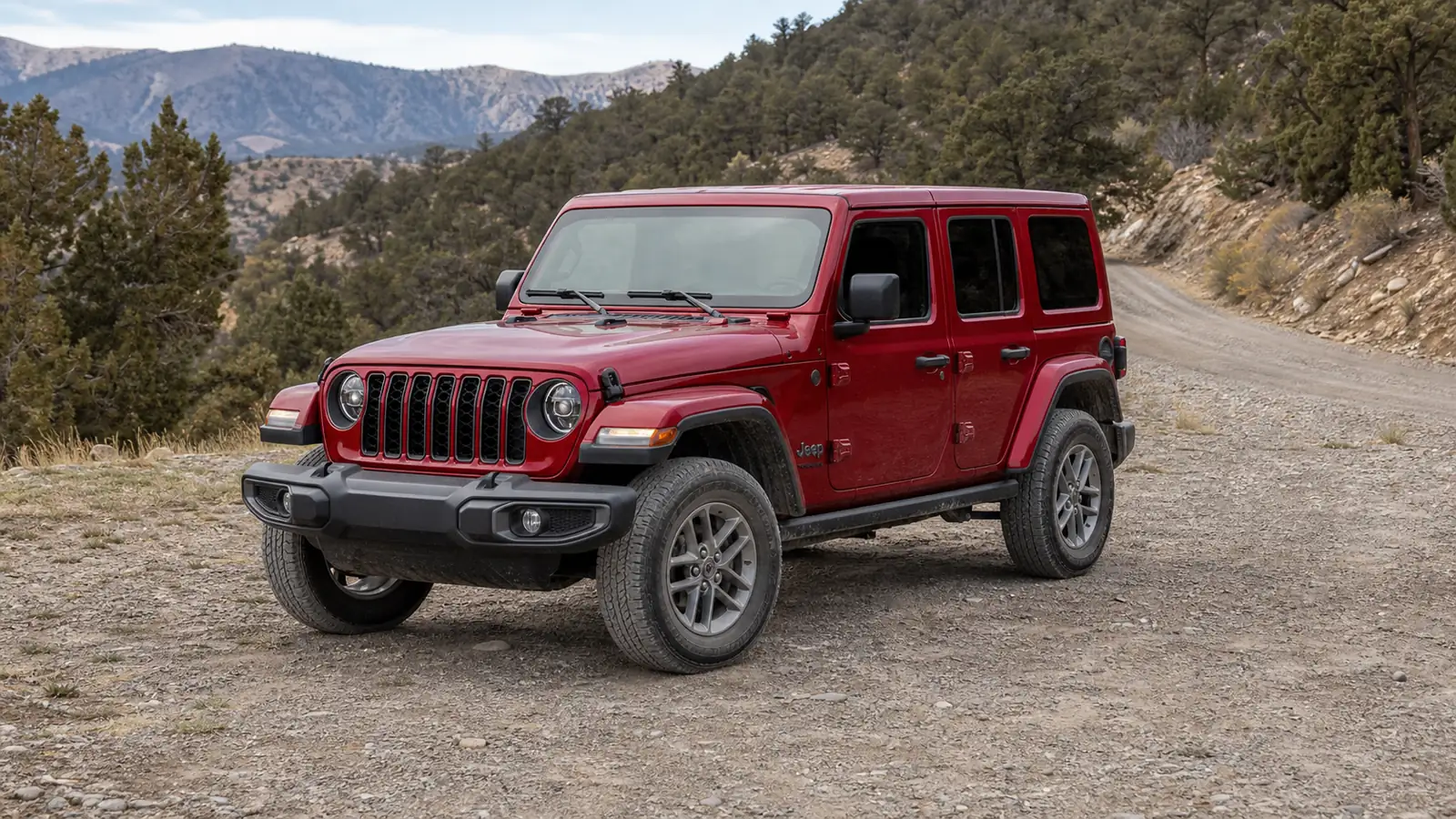 2026 Jeep Wrangler SUV in a front three-quarter view - Jeep Wrangler