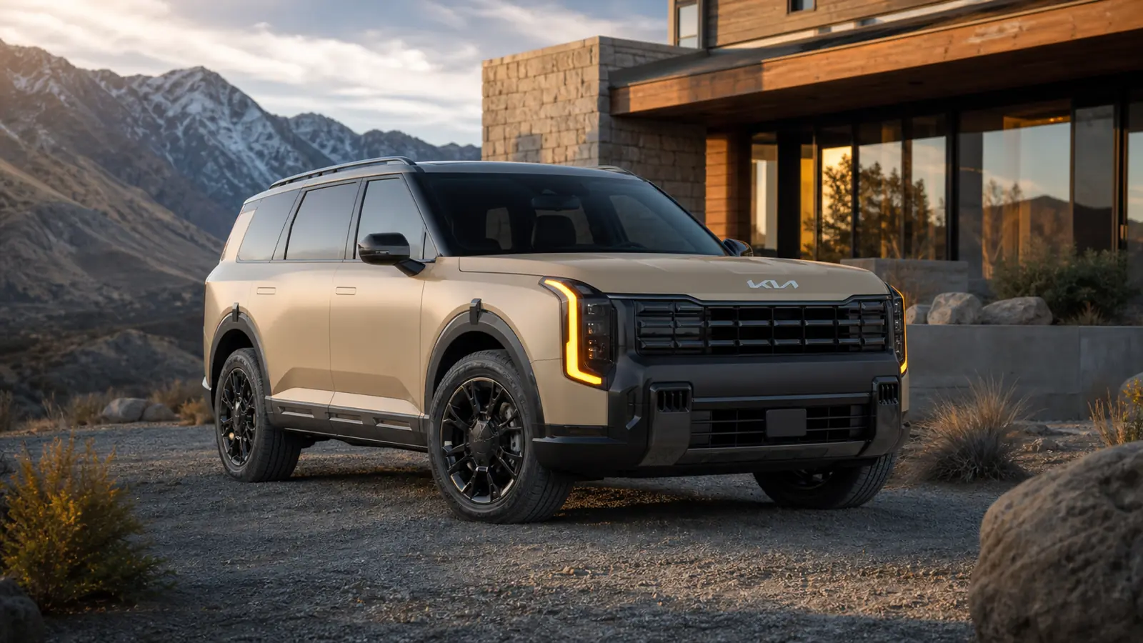 2027 Kia Telluride three-row SUV front three-quarter view - Kia Telluride
