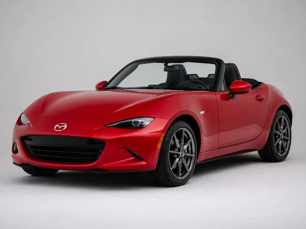 Mazda MX-5 Miata convertible roadster, front three-quarter view