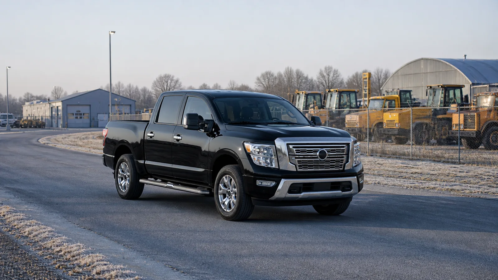 2024 Nissan Titan Crew Cab on a maintained work road