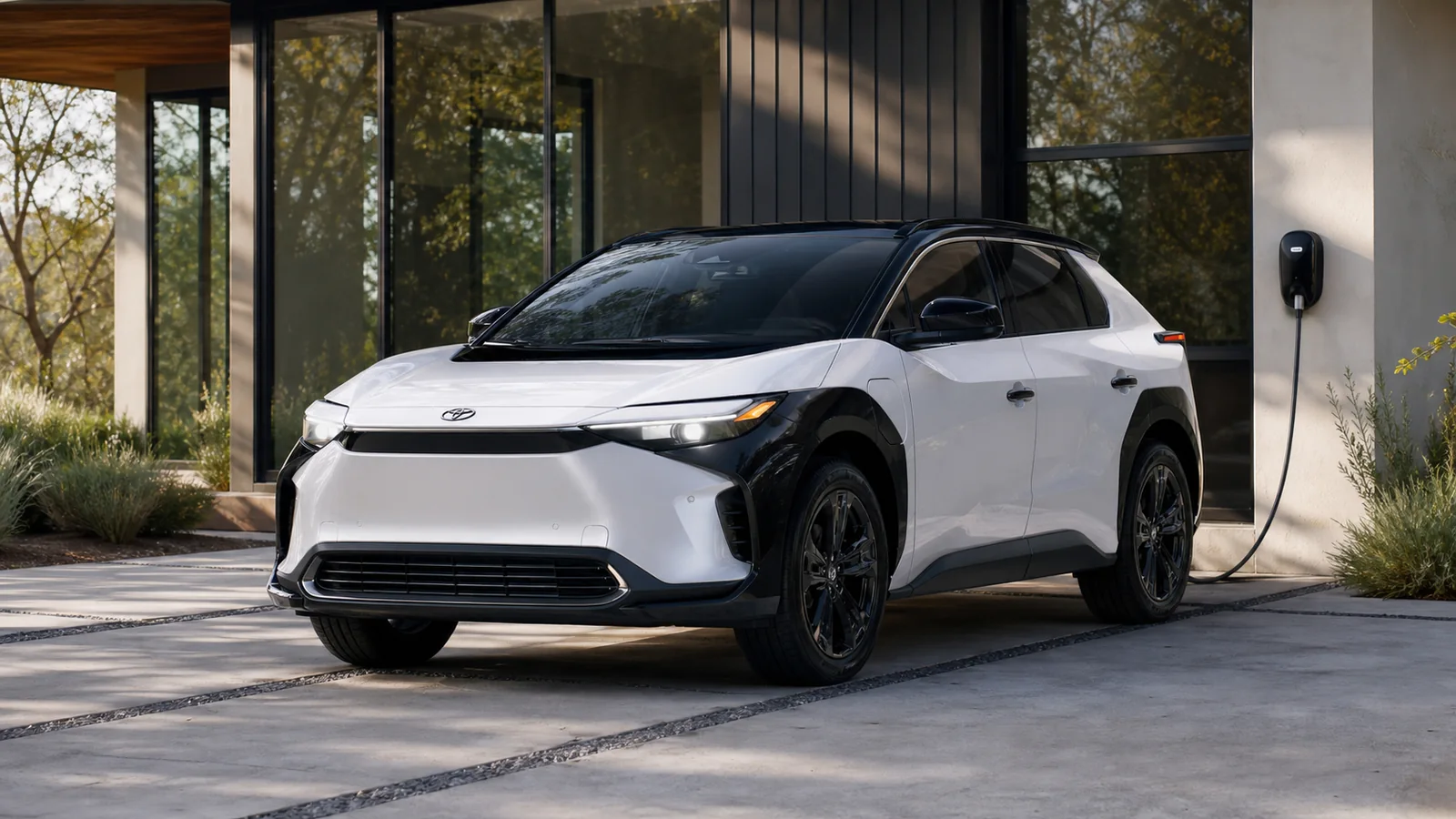 2025 Toyota bZ4X electric SUV front three-quarter view - Toyota bZ4X