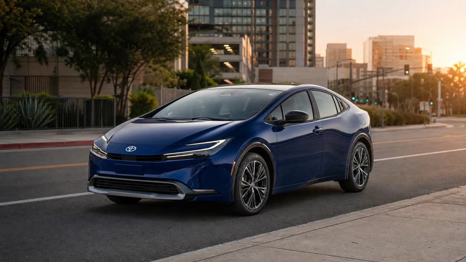 2026 Toyota Prius hatchback in a front three-quarter view - Toyota Prius