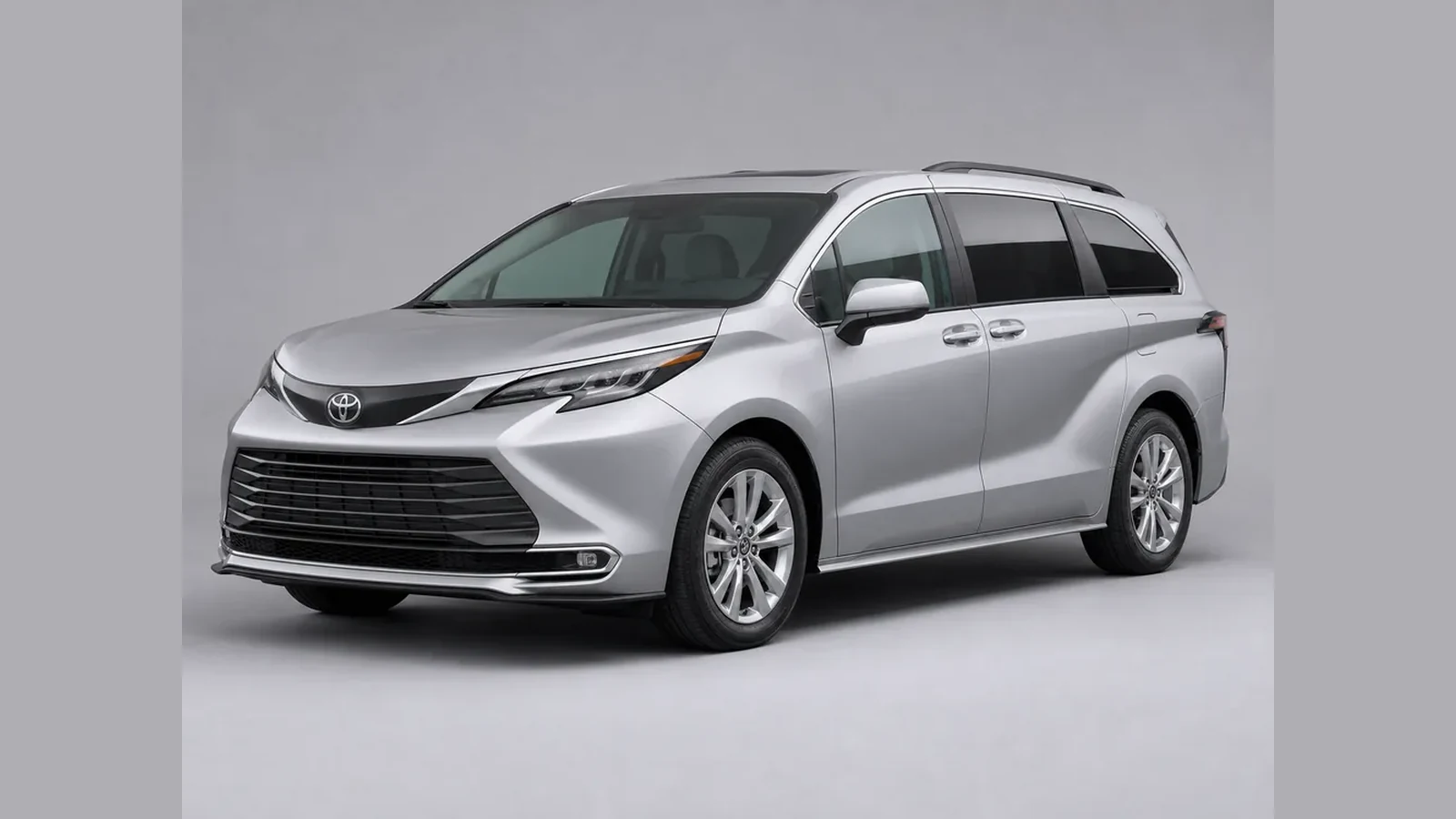 Toyota Sienna hybrid minivan, front three-quarter view
