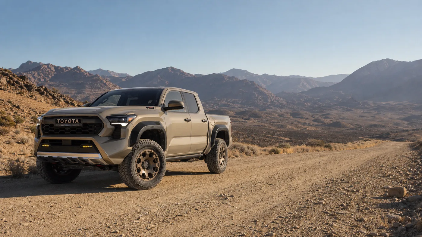 2026 Toyota Tacoma midsize pickup front three-quarter view - Toyota Tacoma