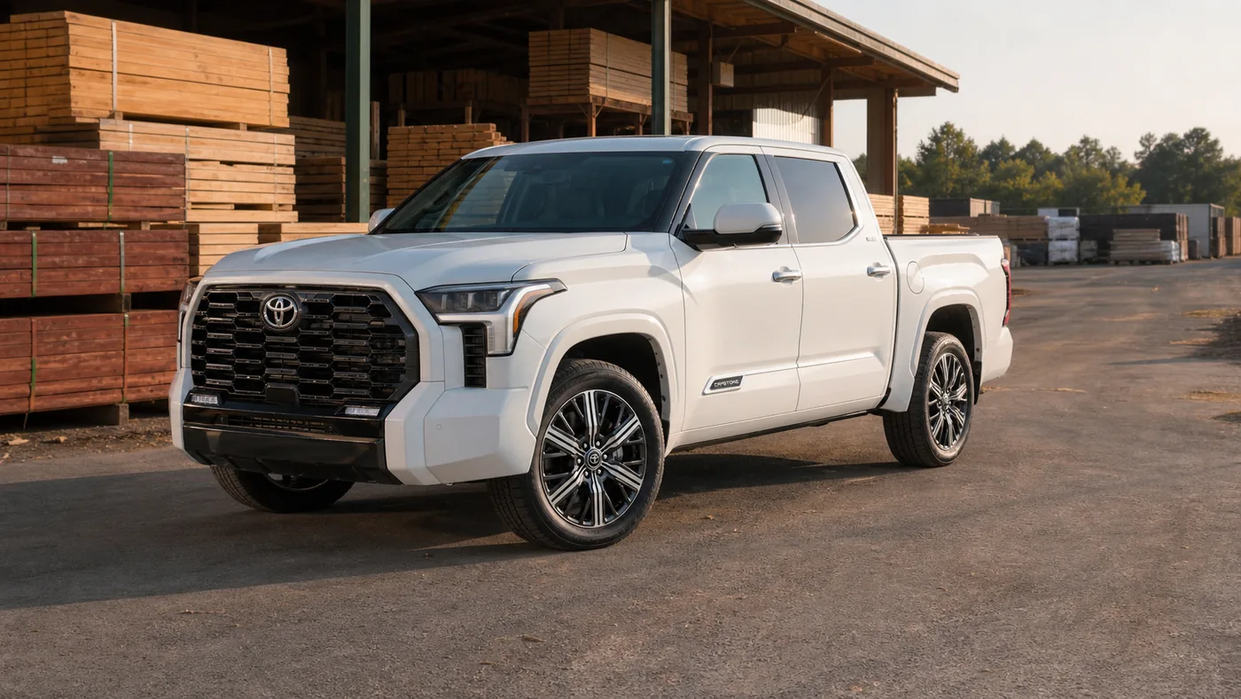 2026 Toyota Tundra full-size pickup front three-quarter view - Toyota Tundra