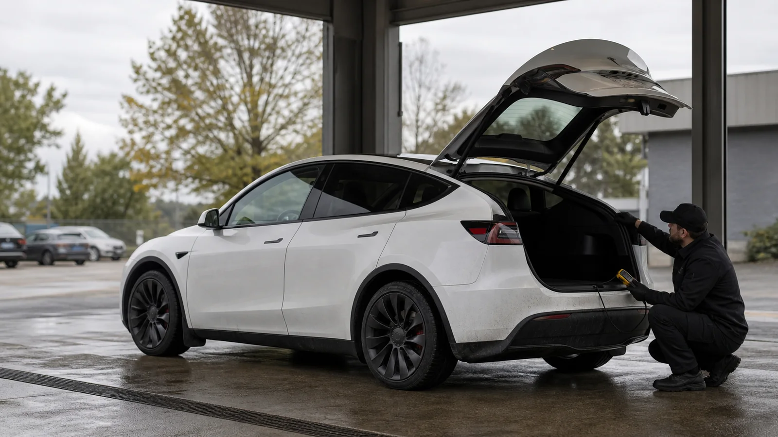 Used Tesla Model Y inspection before purchase