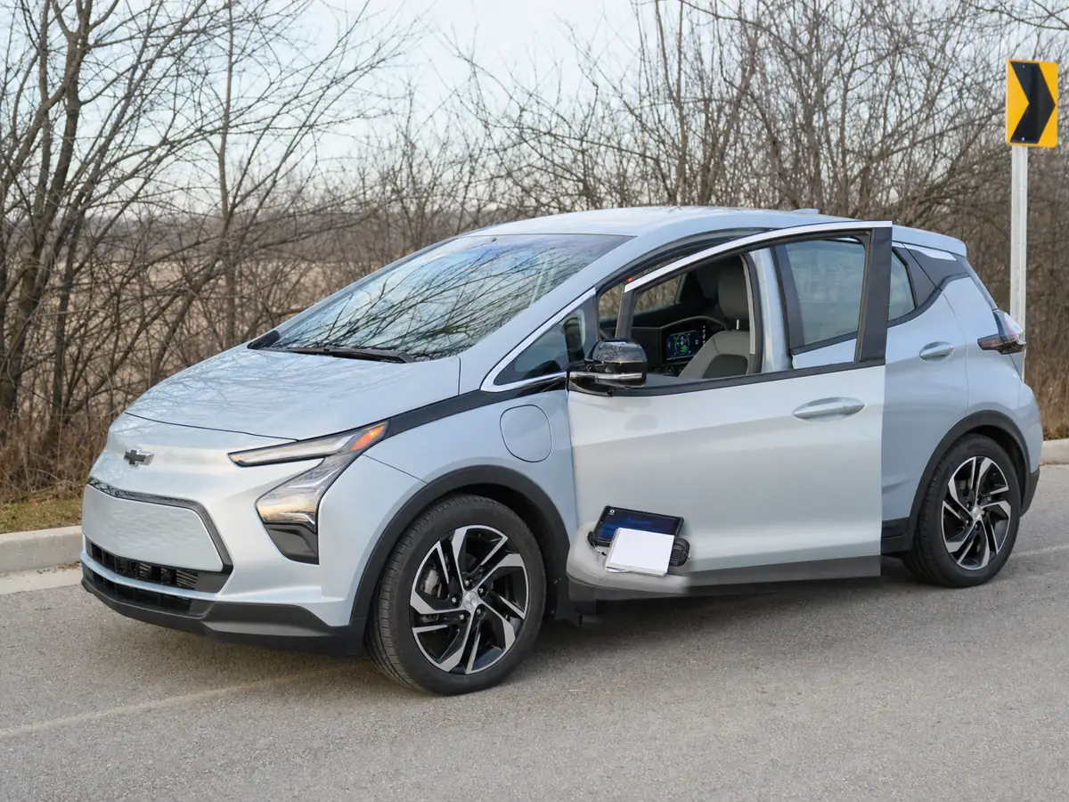 Used Chevrolet Bolt EV dashboard and diagnostic tool during a battery health road test - Chevrolet Bolt EV