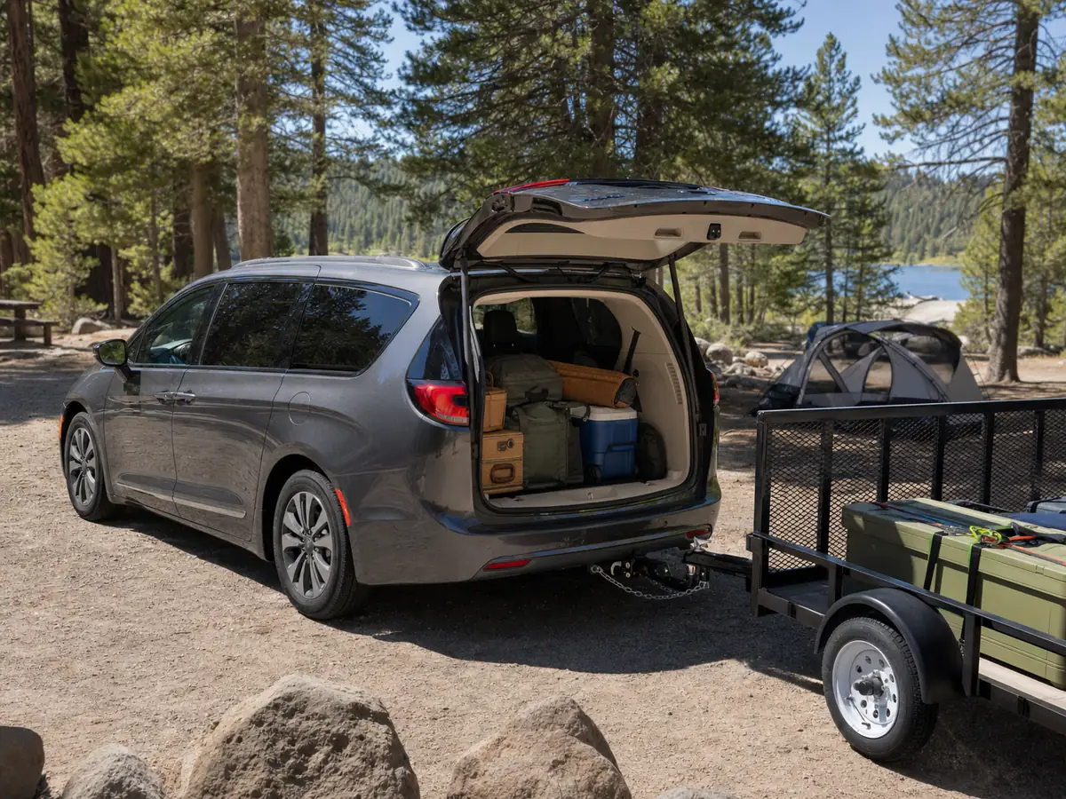 Chrysler Pacifica AWD loaded with passengers, luggage, and a small properly equipped trailer - Chrysler Pacifica