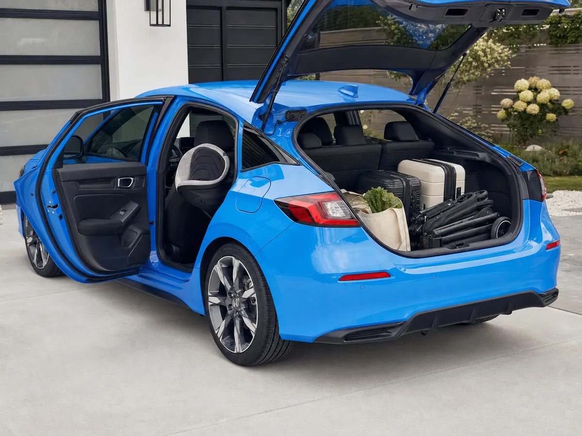 2026 Honda Civic Hatchback with rear passengers and weekly cargo arranged together - Honda Civic Hatchback
