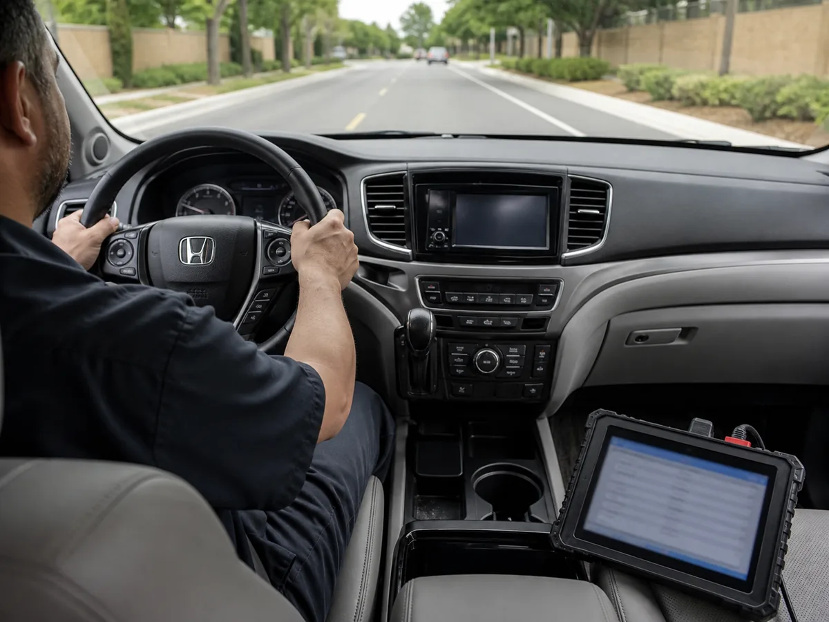 Honda Odyssey transmission behavior check during a road test