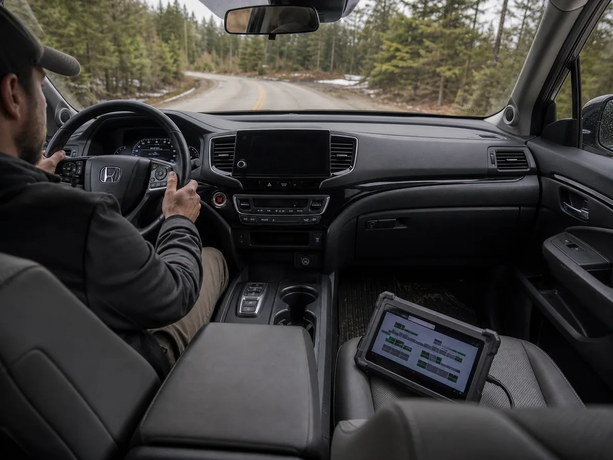 Honda Pilot road test with diagnostic tablet before purchase - Honda Pilot