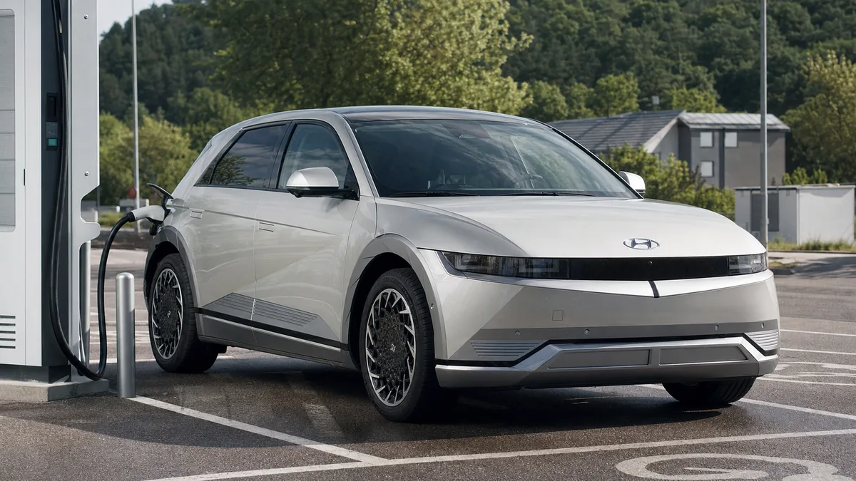 Hyundai Ioniq 5 fast charging at a public station - Hyundai Ioniq 5