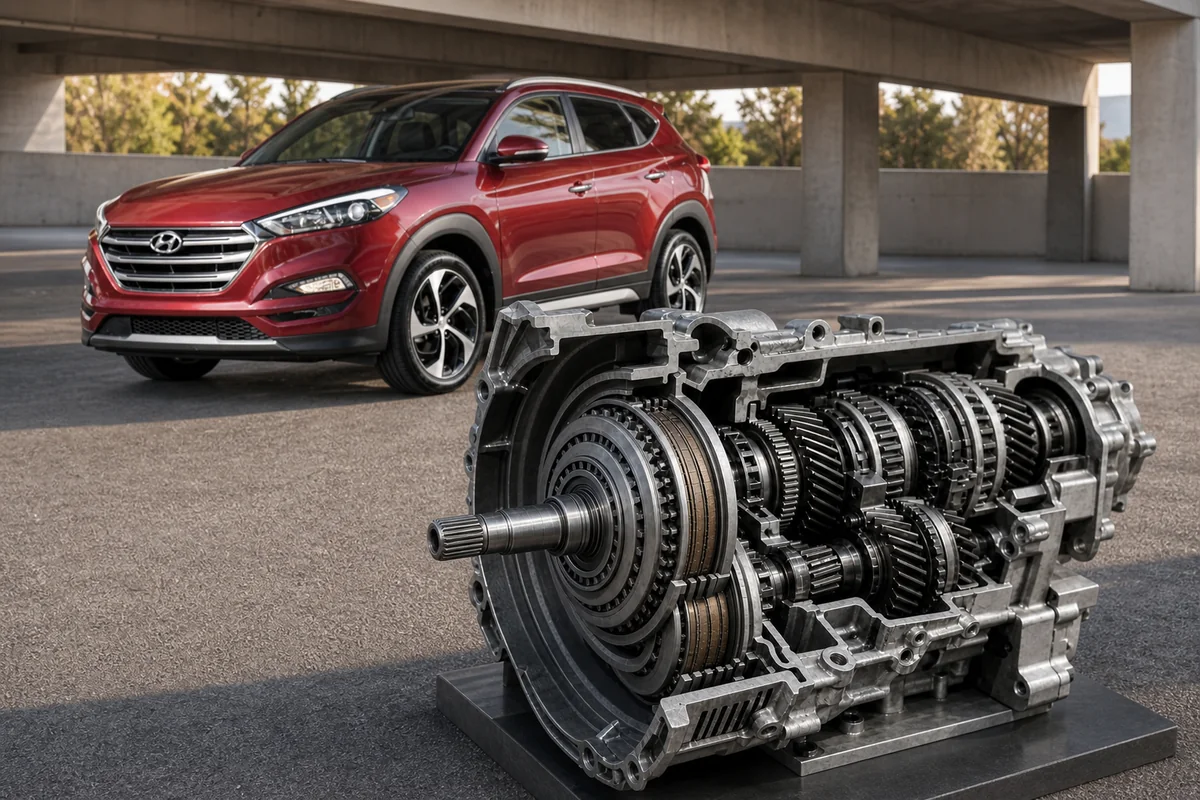2016 Hyundai Tucson behind a seven-speed dry dual-clutch cutaway