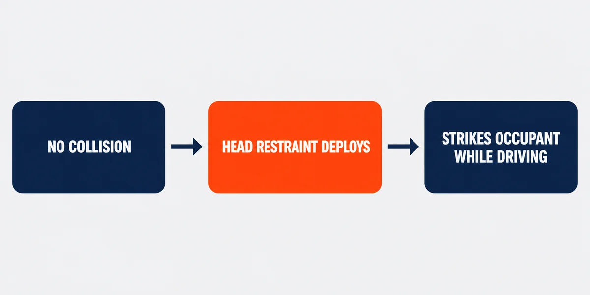 Diagram of the Jeep Grand Cherokee active head restraint deploying with no collision