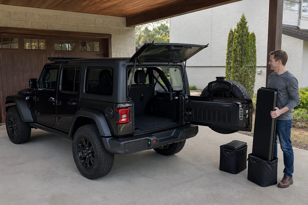 2025 Jeep Wrangler 4xe owner storing removable hardtop panels