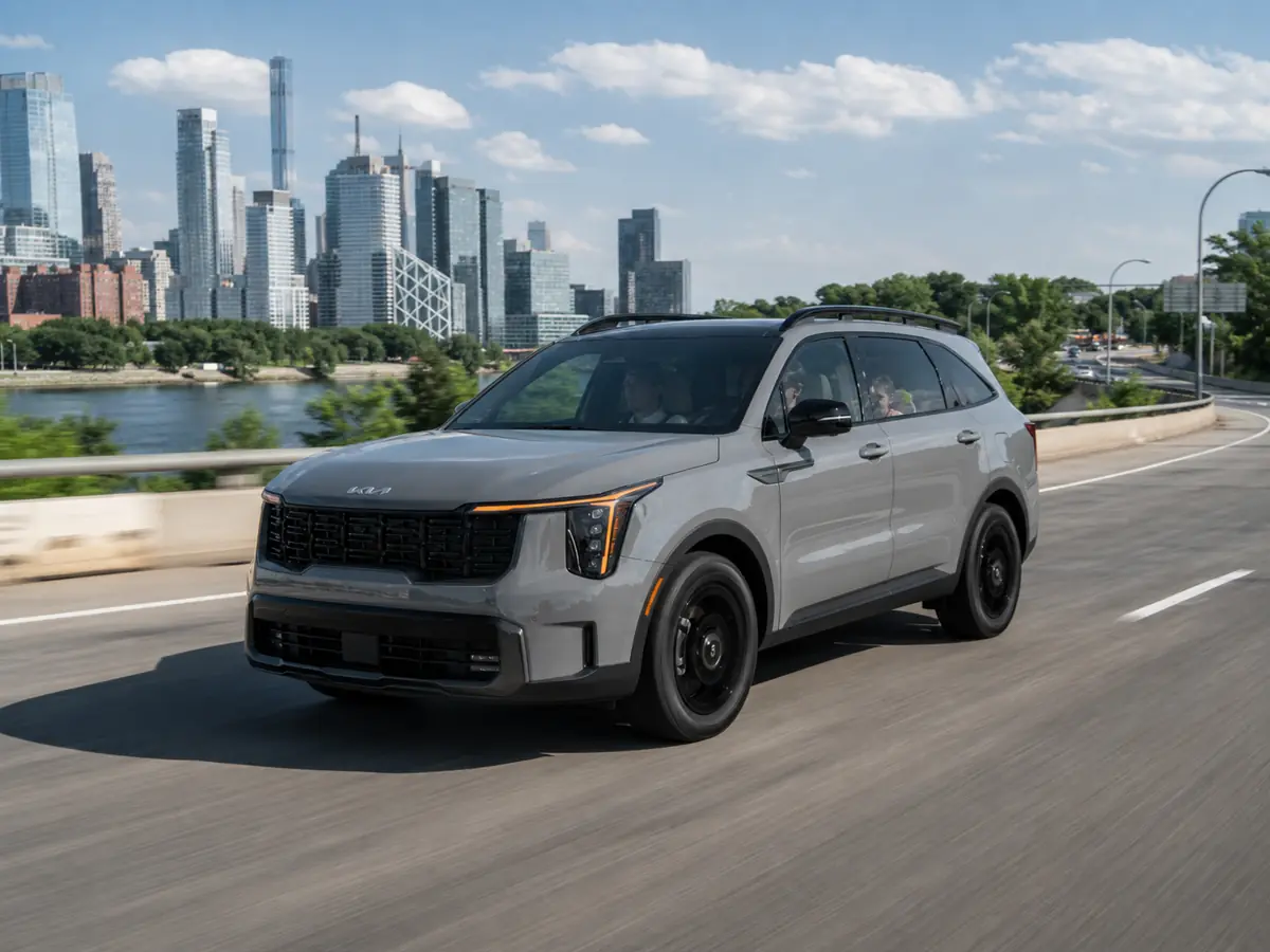 Kia Sorento Hybrid carrying passengers on a mixed city and highway route