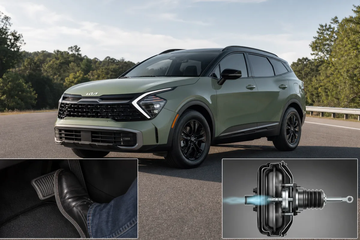 2023 Kia Sportage with brake pedal and vacuum booster detail