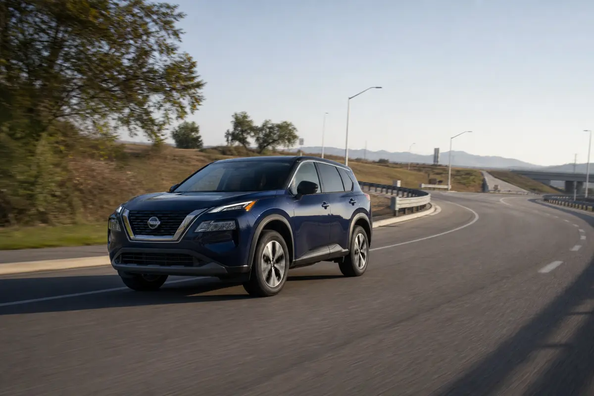 Nissan Rogue accelerating during a CVT road test