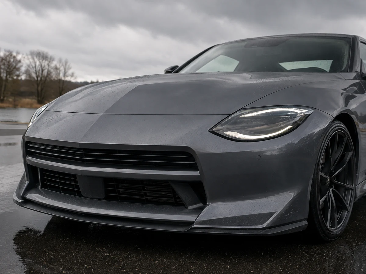 Restyled 2027 Nissan Z front end with a body-colour bar across the grille opening and reshaped lower ducting - Nissan Z
