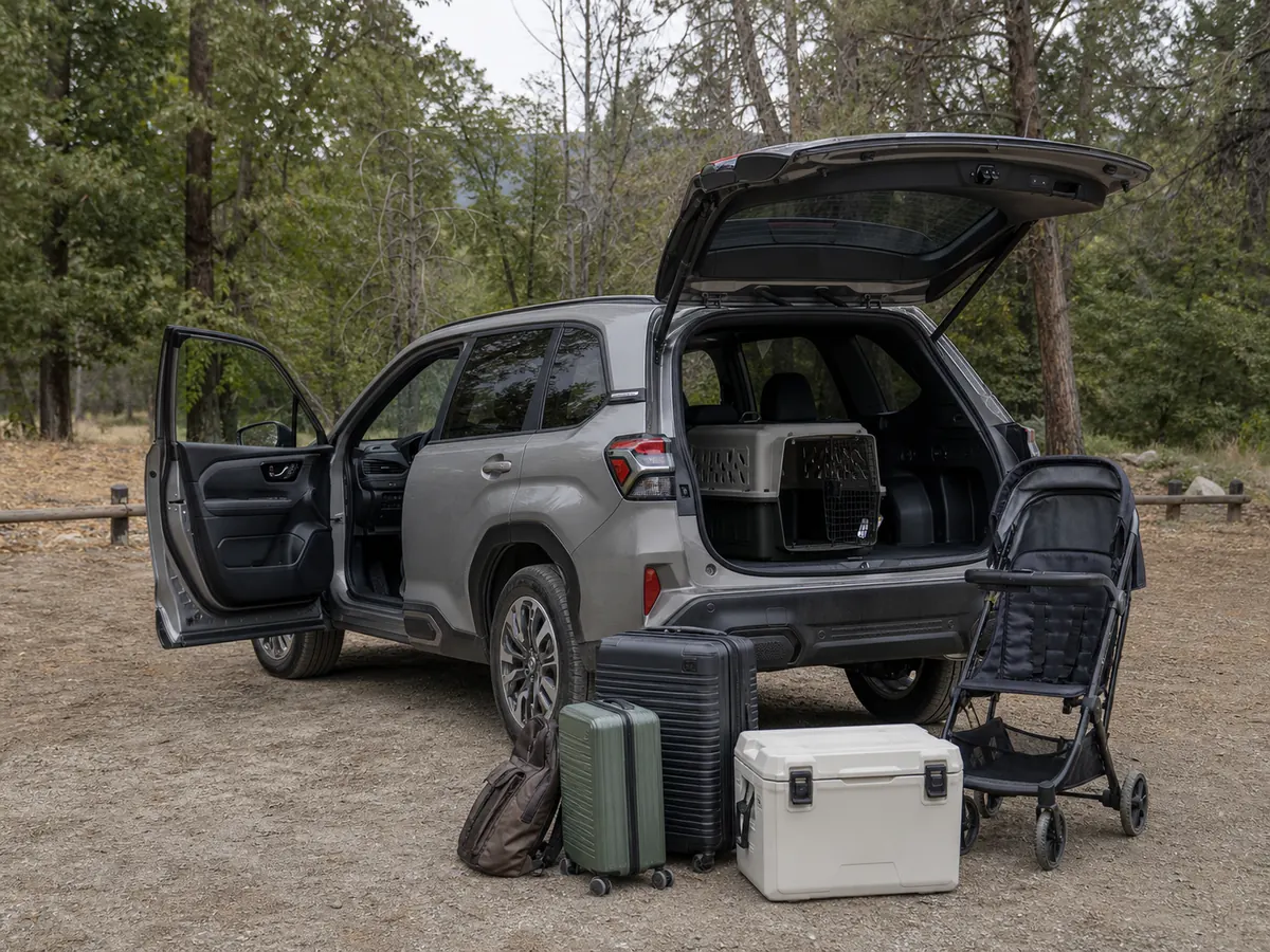 Subaru Forester cargo opening and driver sightline test - Subaru Forester