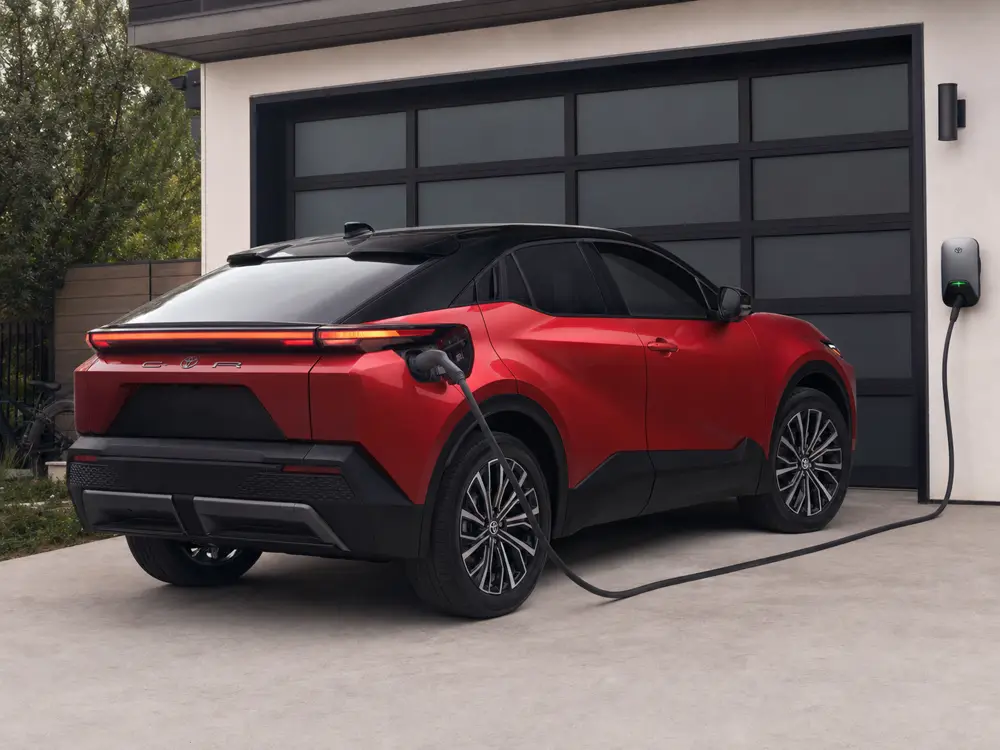 2026 Toyota C-HR connected to a properly installed home NACS charger - Toyota C-HR