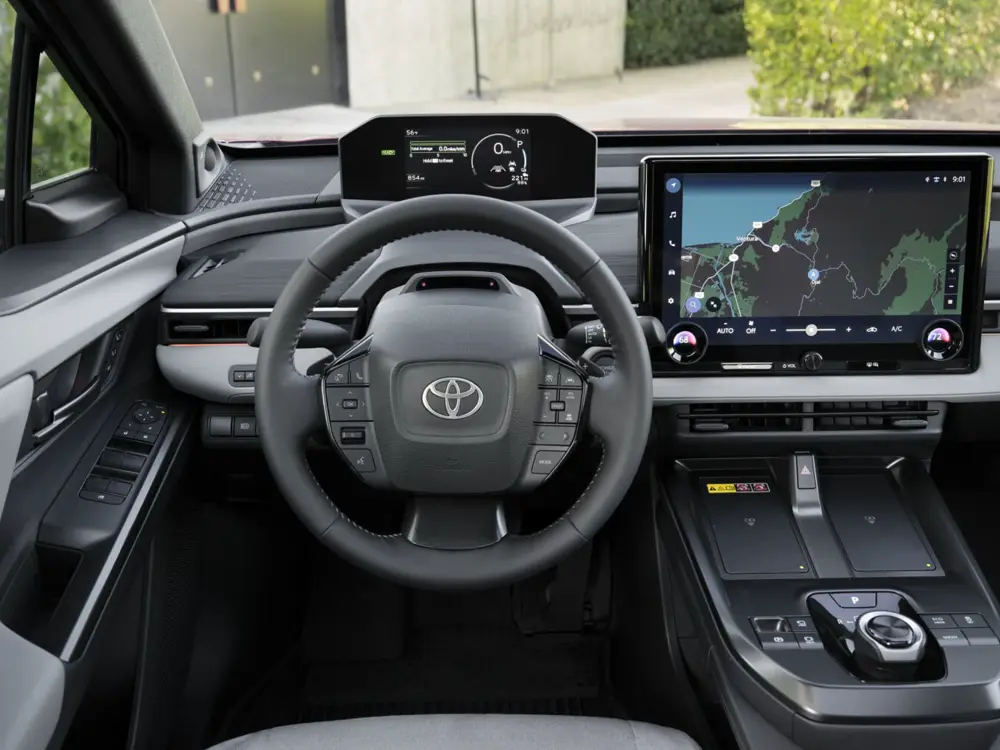 Official 2026 Toyota C-HR front cabin with its dashboard, center console, and seating visible - Toyota C-HR