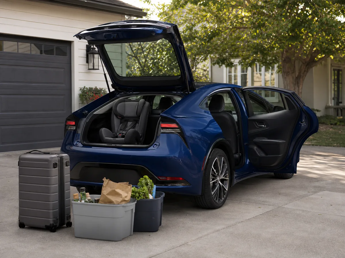 Toyota Prius rear-seat entry and hatchback cargo test - Toyota Prius