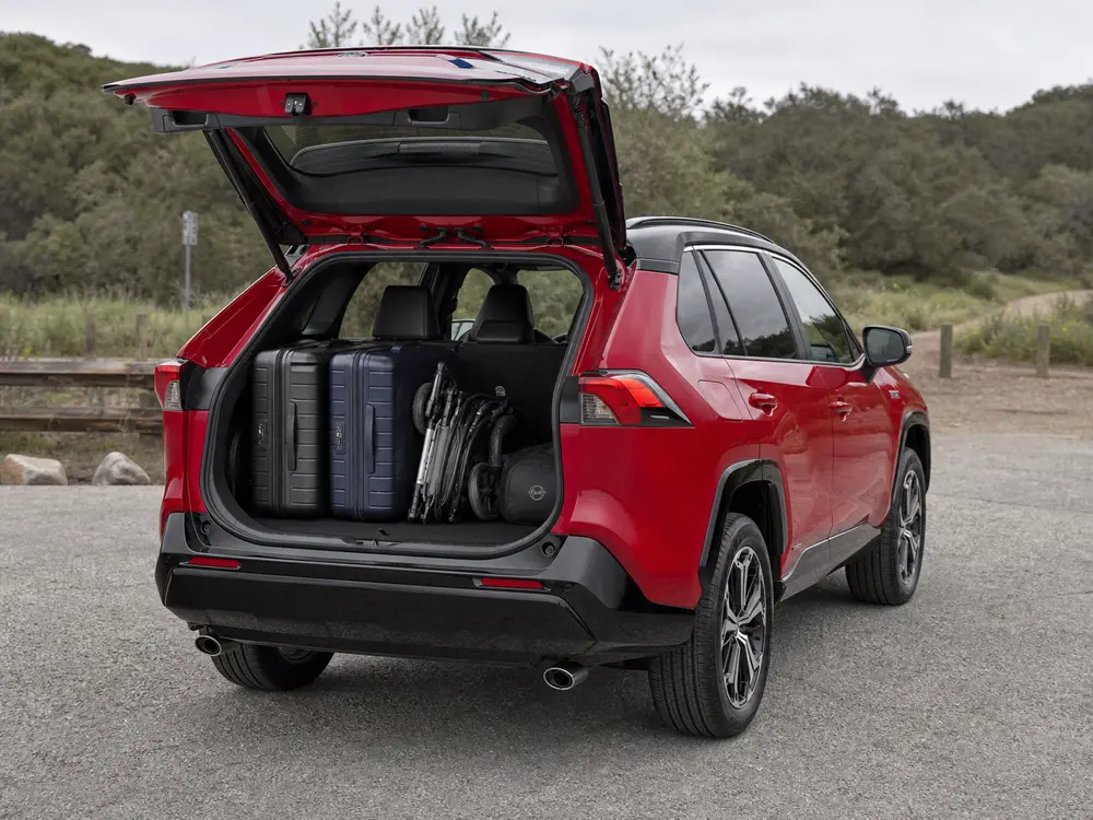 2024 Toyota RAV4 Prime open cargo area loaded for a family fit test - Toyota RAV4 Prime