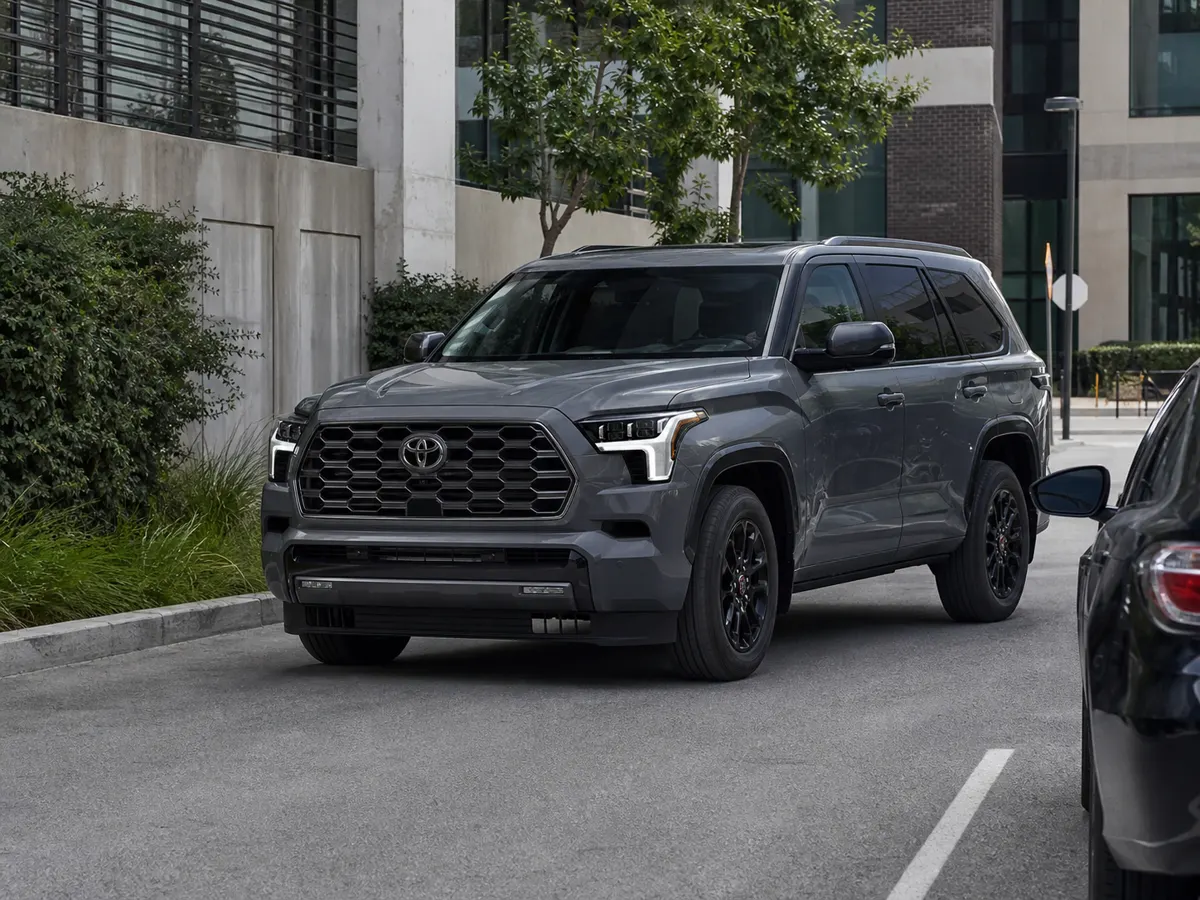 2026 Toyota Sequoia navigating a tight urban parking route - Toyota Sequoia