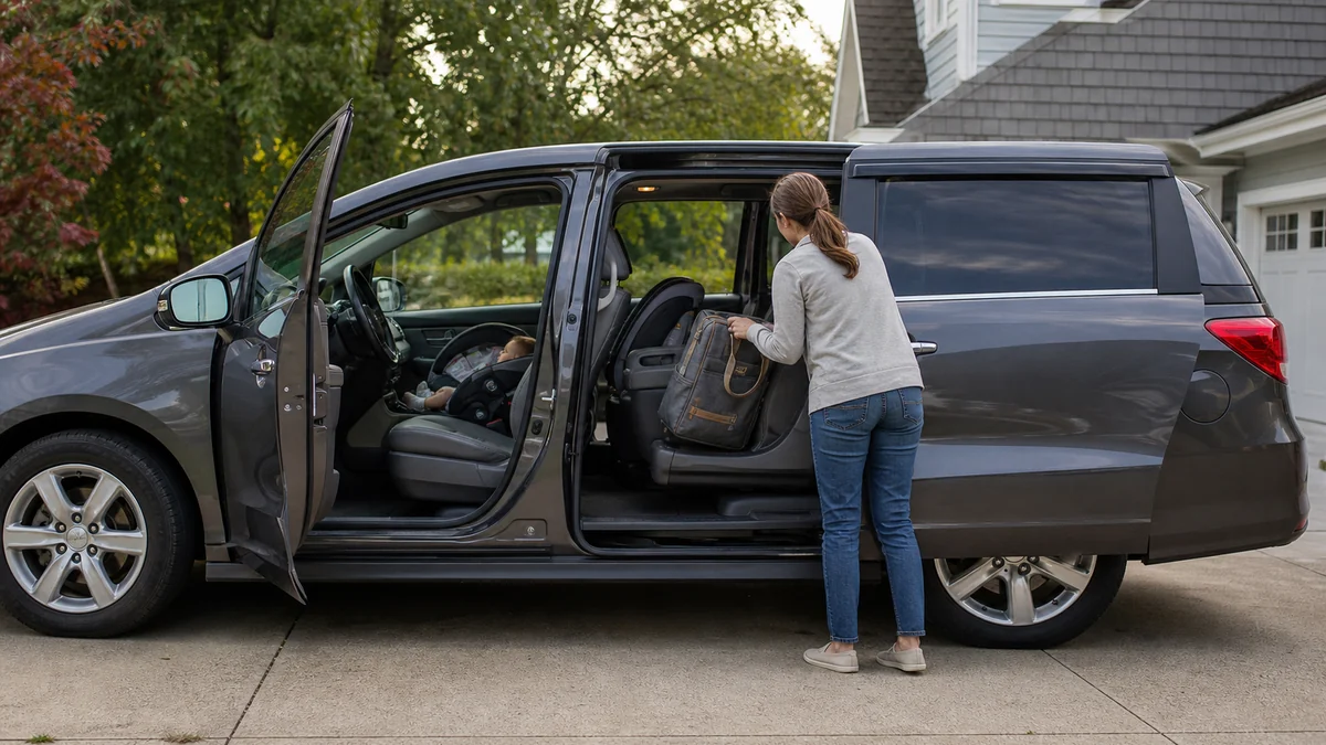 Toyota Sienna sliding doors and family loading