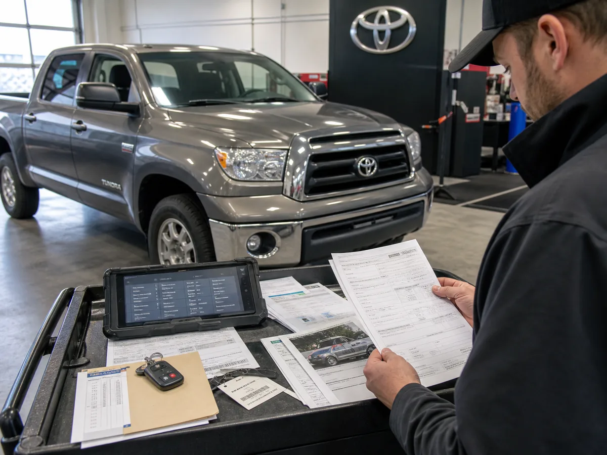 Toyota Tundra VIN, recall, and towing service record review