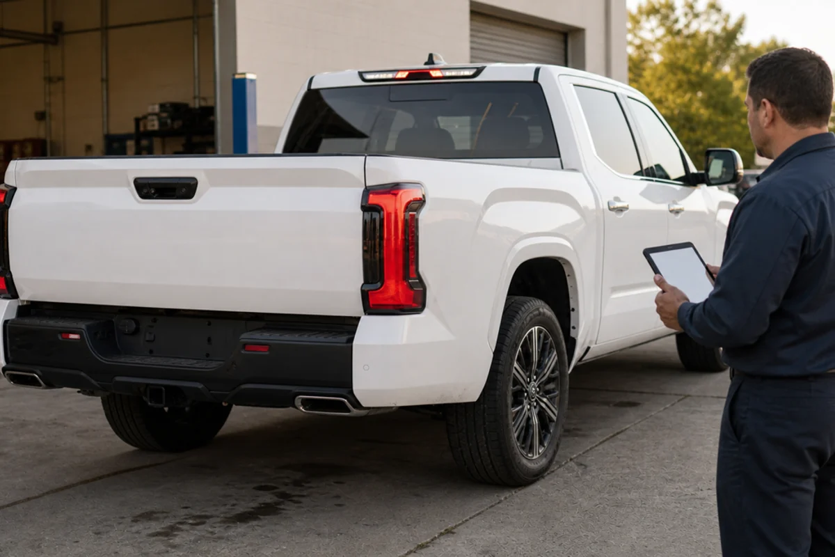 Toyota Tundra 2025 rear camera and reverse light proof check