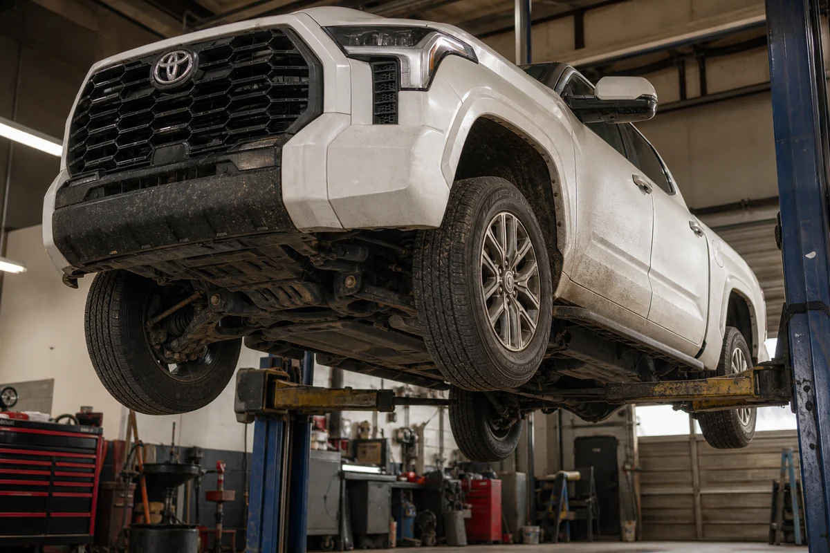 Toyota Tundra underbody frame and suspension inspection