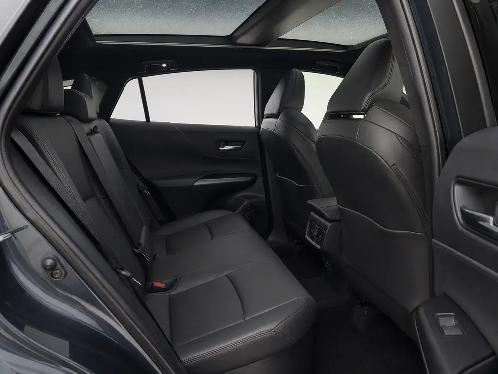 2024 Toyota Venza rear passenger cabin prepared for an adult and child-seat fit test - Toyota Venza