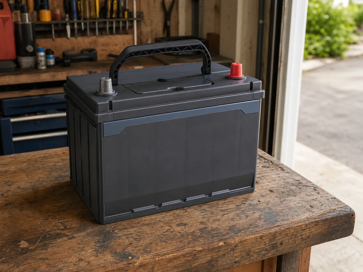 Representative Group 35 flooded automotive battery with top posts