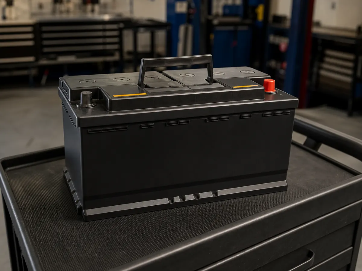 Representative H6 flooded automotive battery with top posts