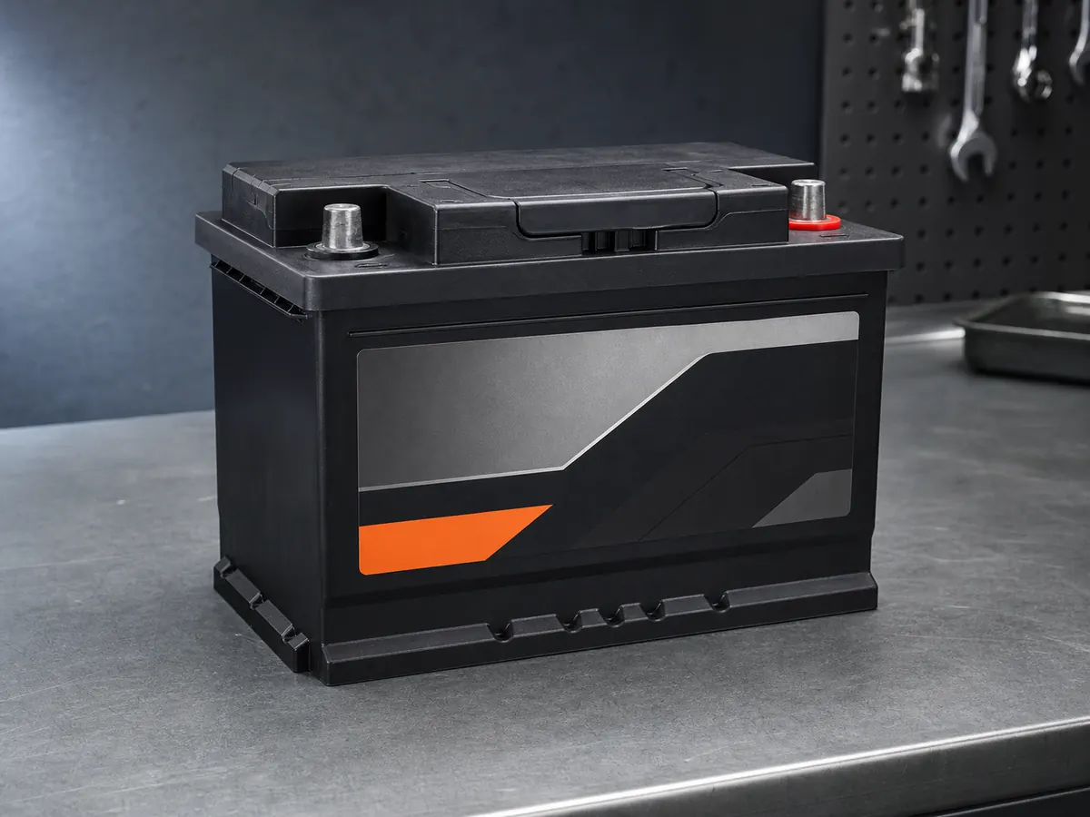 Representative H5 AGM automotive battery with recessed top posts